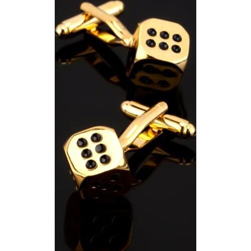 XK484 High quality French shirt Cufflinks Las Vegas golden dice dice Cufflinks free shipping