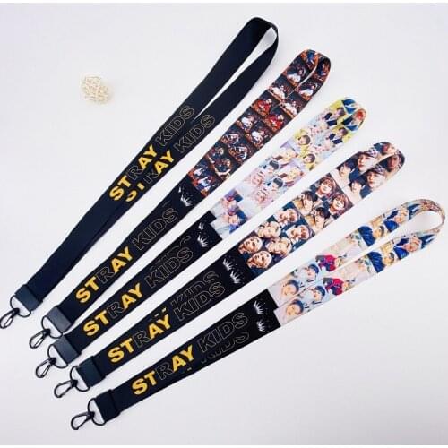 1 pcs KPOP Stray Kids Phone Strap Lanyard Hanging Neck Phone Chain Bang Chan Hwang Hyun-Jin