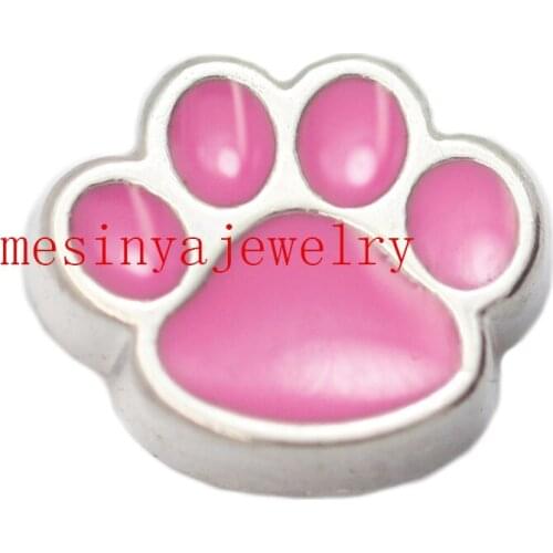 10pcs dog paw floating charms for glass locket Min amount $15 per order mixed items, FC-330
