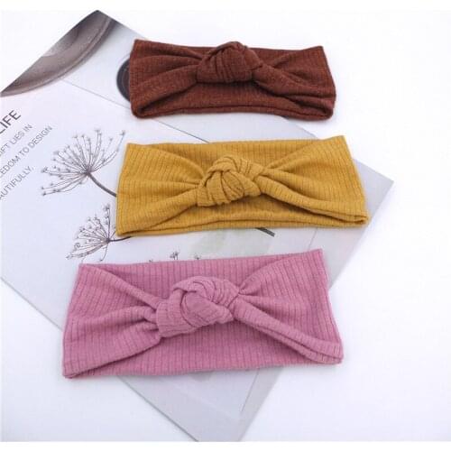 16 Pcs/Lot, Soft Fabric Knot Bow Baby Headband, Bowknot Wide Turban Headwraps Baby Shower Gift Girls Hair Accessories