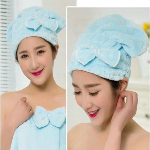 2016/New Womens Girls Ladys Magic Quick Dry Bath Hair Drying Towel Head Wrap Hat Makeup cosmetics Cap Bathing Tool