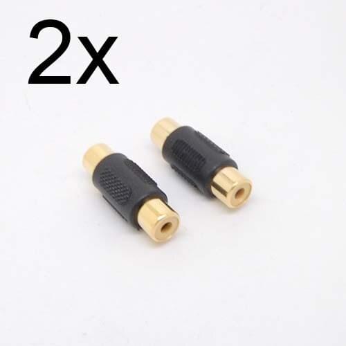 2x gold Female to Female Jack AV Audio RCA Coupler Joiner Component Adaptor NEW NEW