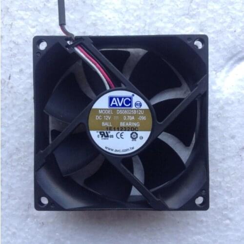 For AVC/Qihong Ds08025b12u 8cm 12V 0.70a 3-Wire Large Air Volume Pressurized Fan