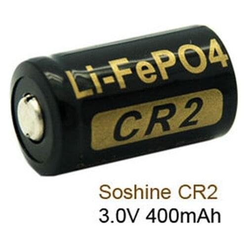 4PCS/LOT Soshine 3V 400mAh CR2 Rechargeable Battery LiFePO4 CR 2 Battery for LED Flashlight Headlamp Bicycle Lamp