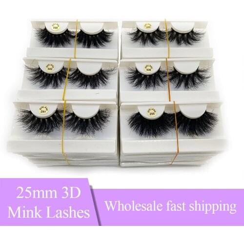 5/20/50/100Pairs Lashes Bulk Items Wholesale Cheap 25mm Mink Eyelashes Fluffy Messy Lash Natural Wispy 5D False Eyelash Makeup