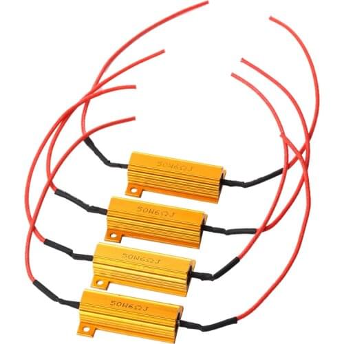 50 pcs 50W 6 ohm LED Load Resistor H4 H7 H11 7440 7443 H8 Car Led Light Bulbs Fix Error Free Canbus Decoder Turn Signal Blinker