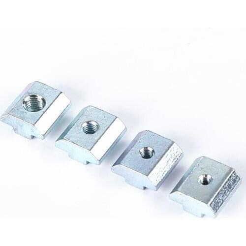 50pcs 40-M4 T sliding nut T-track hammer slide nut Square Block Nut M4 Nuts for 4040 series Aluminum profile Fasten connector