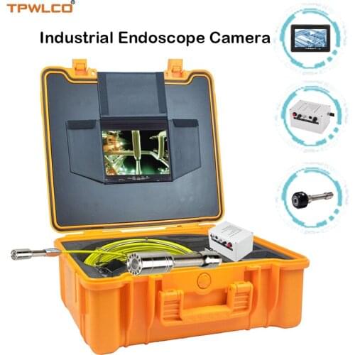7inch Color Security Drain Inspection Camera System With DVR Recording 20m Cable 23mm Industrial Endoscope Camera 4500mA Battery