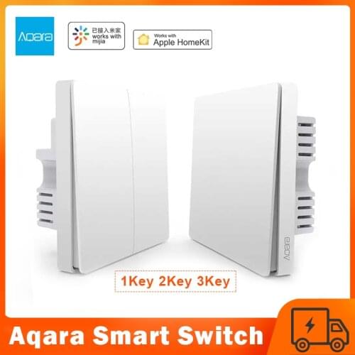 Aqara D1 Wall Switch ZigBee Smart Zero Line Fire Wire Light Switch With /No Neutral Wireless Remote Control 3 Key For Mi Homekit