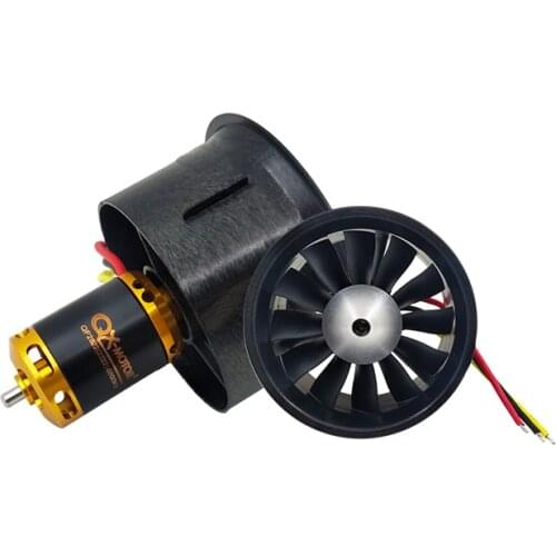 QX-MOTOR DIY Drone 64mm EDF Set 2822 3800KV Brushless Motor with 12 Blades Ducted Fan With 80A esc for RC Airplane Model Parts