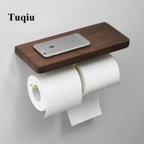 New Toilet Paper Holder,Tissue Holder,Solid Brass and Wood Bathroom Accessories phone holder free shipping