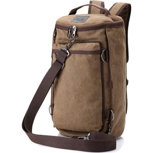 Mens Backpack Canvas Travel bags Large capacity shoulder bag Multifunction Backpacks outdoor messenger bags for mens bookbag