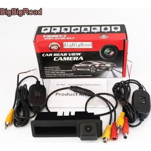 BigBigRoad For Audi A6 C6 4F S6 RS6 Q7 4L Car Trunk Handle Reversing Parking Camera HD CCD Night Vision
