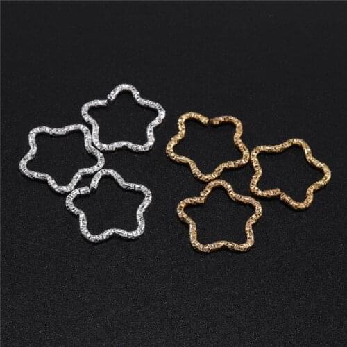 Rings Split Rings Jewelry Making Gold Star 16.5mm Connectors Diy Craft Diy 50pcs