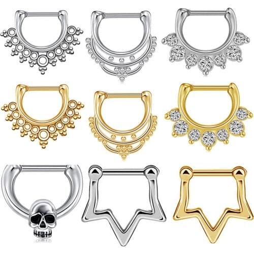 Stainless steel Nose Piercing Ring Indian Septum Clicker Nose Rings Piercing Body Jewelry Hoops Helix Piercing Ear Cartilage