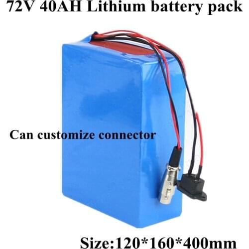 72V 40Ah Lithium Battery Pack NMC Li-Ion Ebike Battery Pack for 72V 3000W 5000W 7000W In GA PF 18650 Cells + 84v 10A Charger