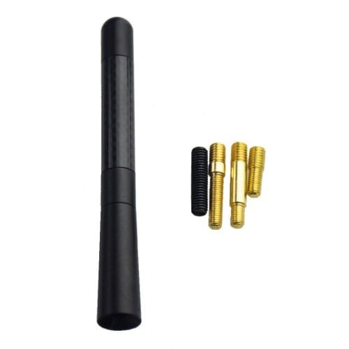 4.72 inch Black Carbon Fiber Short Car Roof Radio Aerial Mini fm Antenna Fit Mini Cooper S JCW R55 R56 R57 R60 with MIMI LOGO