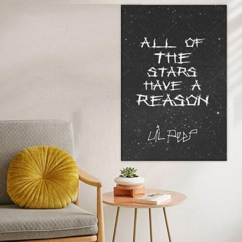Lil Peep Star Shopping Lyrics Starry Background canvas prints Canvas Painting Poster Modern Family Room Living Room Decoration