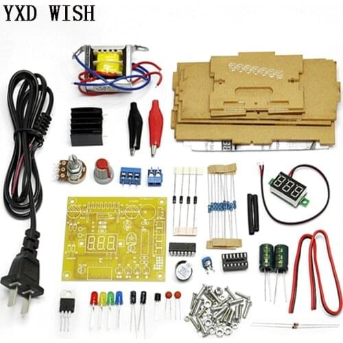 LM317 Adjustable Voltage Regulated Power Supply DIY Kit LM317 AC 220V to DC 1.25-12V Stabilized Power Supply laboratory