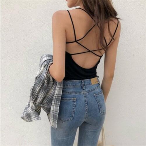2020 women sexy camis tank tops women ladies summer basic black sleeveless backless spaghetti strap top women 2020 cami tanktop