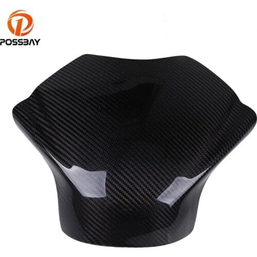 POSSBAY Motorcycle Carbon Fiber Gas Tank Pad Cover for Yamaha YZF R6 2008-2014 Motorcycle Gas Tank Protective Cover