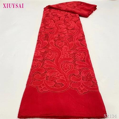 Latest Cord Guipure Lace Fabrics Red African Water Soluble French Net Latest 2021 High Quality Cord Lace For Wedding Sew