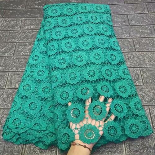 2020 green Latest Hollow Out African Guipure Cord Lace Red Bridal Nigerian Water Soluble Cord Lace Fabric With Stone For Party