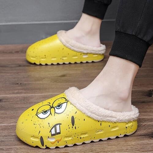 2021 New Winter Shoes Men Slippers Warm Home Plush Loafer Couples Cotton Slipper Men Shoes Female Soft Flats Comfort Man Casual