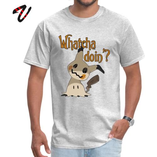 Slim Fit Men T-Shirt Whatcha doin Mimikyu Casual T Shirt Greyhound Short Sleeve Casual Tops Tees O-Neck Wholesale Tshirt Funny