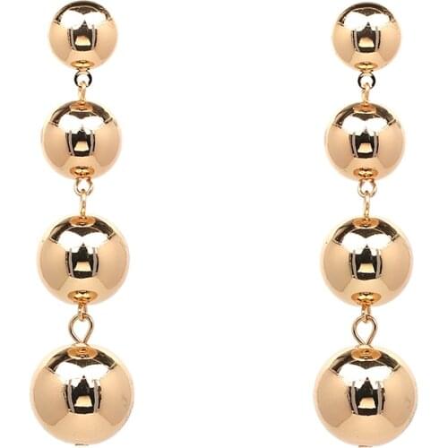 Wholesale JUJIA Punk Style Ball Dangle Earrings for Women Handmade Beads Big Drop Earring Long Earrings Trending