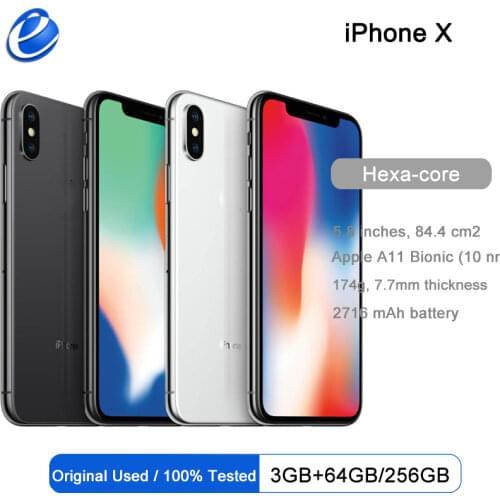 Apple iPhone X GSM Original Unlocked 4G LTE 5.8" Dual Rear Camera 12.0MP 3G RAM 64G/256G ROM Face ID Cellphones