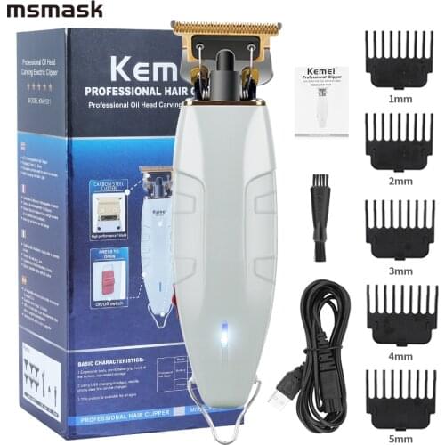 Professional Barber Hair Clipper Rechargeable Electric T-Outliner Finish Cutting Machine Beard Trimmer Shaver Mower Hair Trimmer