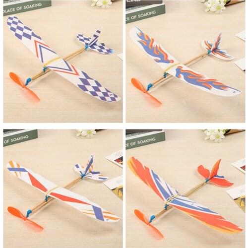 Rubber bands power planes Hand Launch Throwing Foam Inertial Glider Aircraft Outdoor Toys For Child Kids gifts