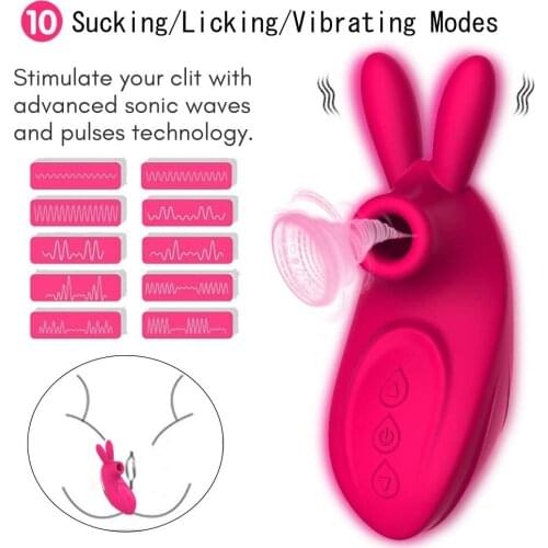 G-spot Clitoral Sucking Silicone Vagina Mini Sucker Waterproof Licking Tongue Vibrators Sex Toy With 10 Modes For Women Couple
