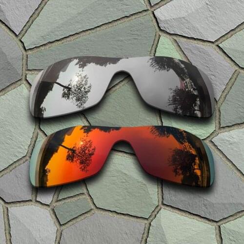 Chrome&Red Orange Sunglasses Polarized Replacement Lenses for Oakley Antix