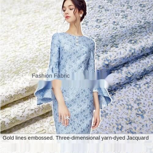 3 Colors European and American Three-Dimensional Gold Thread Yarn -Dyed Jacquard Dress Suit Jacket Fashion Fabric Brocade Fabric