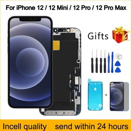 RJ Incell Screen For iPhone 12 12mini 12Pro 12Pro Max LCD Display Touch Screen Digitizer Assembly 100% No Dead Pixel With Gifts
