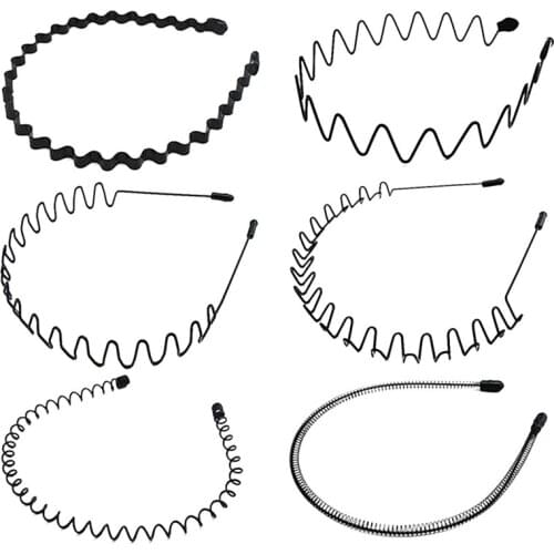 1 Pc Fashion Mens Women Unisex Black Wavy Hair Head Hoop Band Sport Headband Hairband Hair Accessories