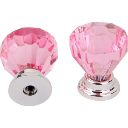10Pieces Diamond Shape Crystal Glass Forniture Pull Handles Cabinet Drawer Closet Knobs Hardware