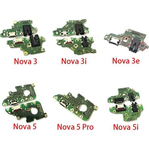 10Pcs/Lot, USB Power Charging Connector Plug Port Dock Flex Cable For Huawei Nova 2S 3 3i 5i 3e 4e 5 Pro USB Board