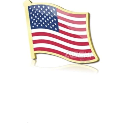 10 pcs The National flags badge collar emblem Russa America UN gold plated colored 18 mm x 19 mm various flag badge