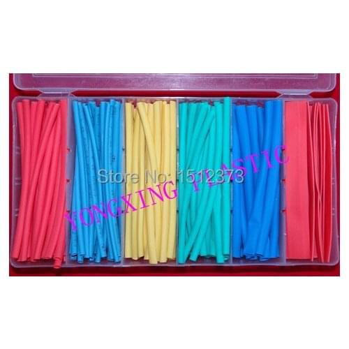 175pcs /lot pvc heat shrink tube ratio 2:1 sleeving 2.5mm 3.5mm 5.0mm 7.0mm