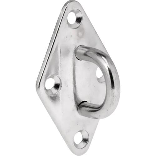 2x Stainless Steel Eye Plates Heavy Duty Marine Hardware Diamond Pad w/ Loop