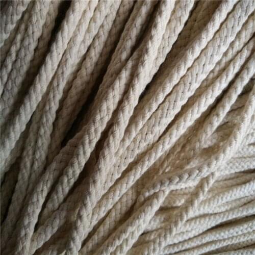 8 Strands Braided Cotton Rope Tape Luggage Binding Outdoor Accessory Binding Craft Cotton Sash Cord Rope 90 meter 6/7/8mm