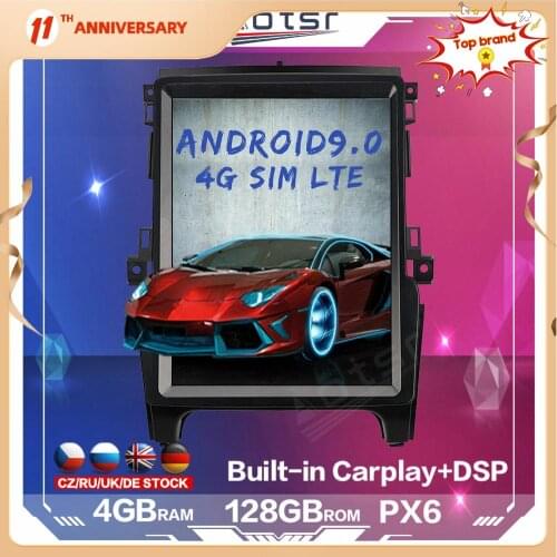 For Ford Ranger F205 2015+ Android Multimedia Tesla Screen Vertical 128GB Car Radio Stero Player Auto GPS Navigation DSP carplay