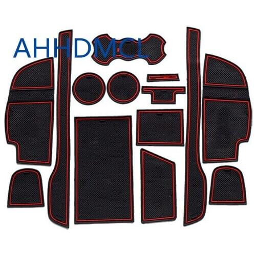 Car Anti-Dirty Pad Door Groove Gate Slot Cup Armrest Storage Pad Anti-Slip Mat For Lincoln MKC 2014 2015 2016 2017