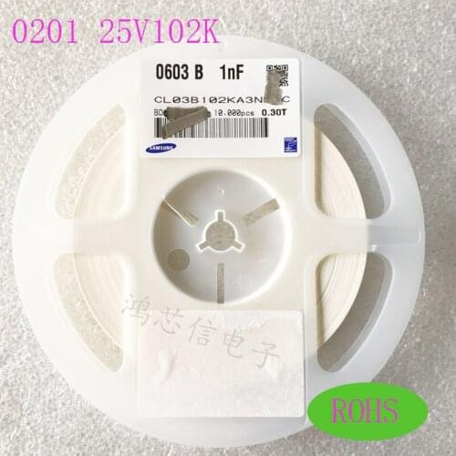 CL03B102KA3NNNC CAP CER 0201 1nF 102K ±10% 25V X7R Ceramic Capacitor 10000pcs Ceramic Capacitor