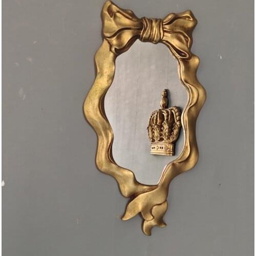 Creative European Style Mirror Hanging Wall Irregular Luxury Gold Mirror Vanity Aesthetic Miroir Mural Home Decoration EI50JZ