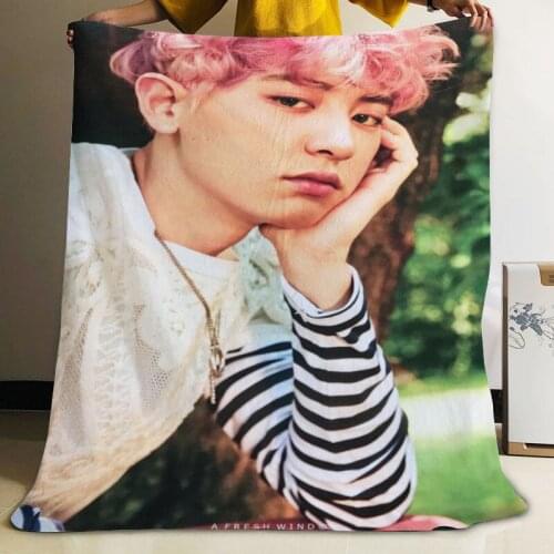 Musife Custom Park Chanyeol KPOP Flannel Blanket Design Your own Blanket Flannel Blankets for Sofa DIY Dropshipping