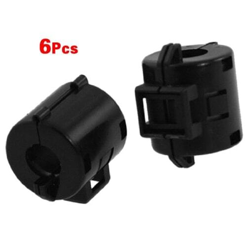 GSFY- 6 pcs Black 8mm Dia Cord Ferrite Core Noise Suppressor Filters